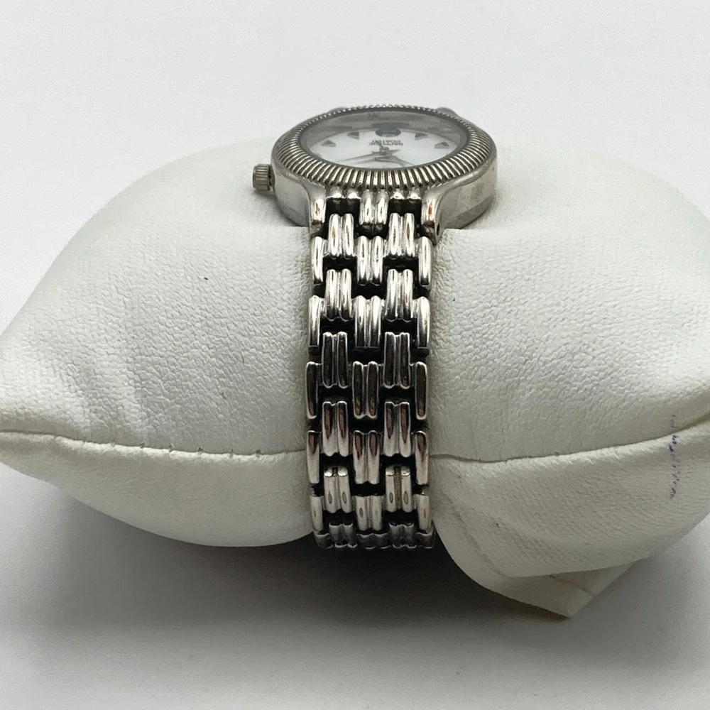 Aren Dino Women's Watch 25mm Silver Tone Swiss Date New Battery SMALL 5.75